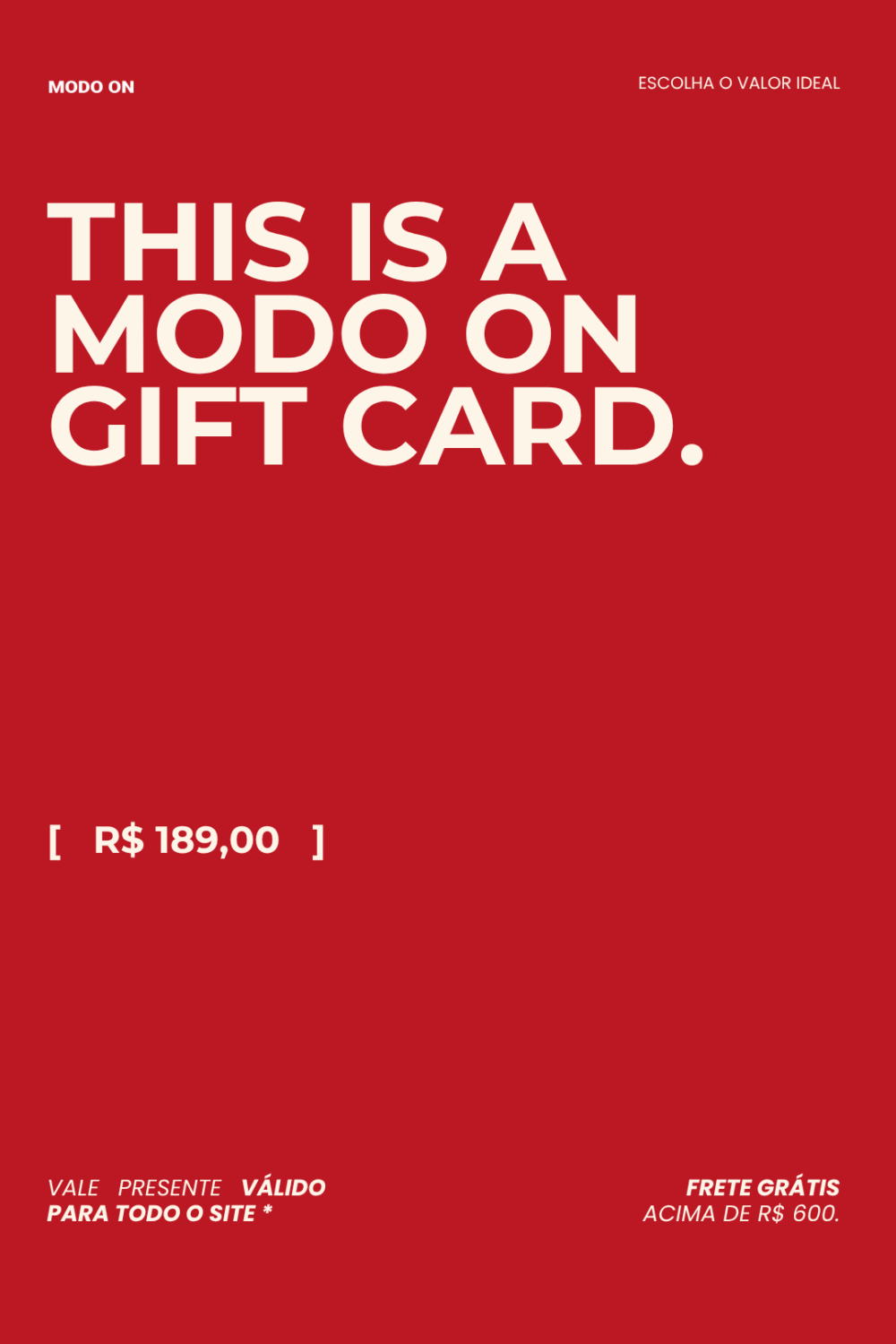 GIFT CARD R$189