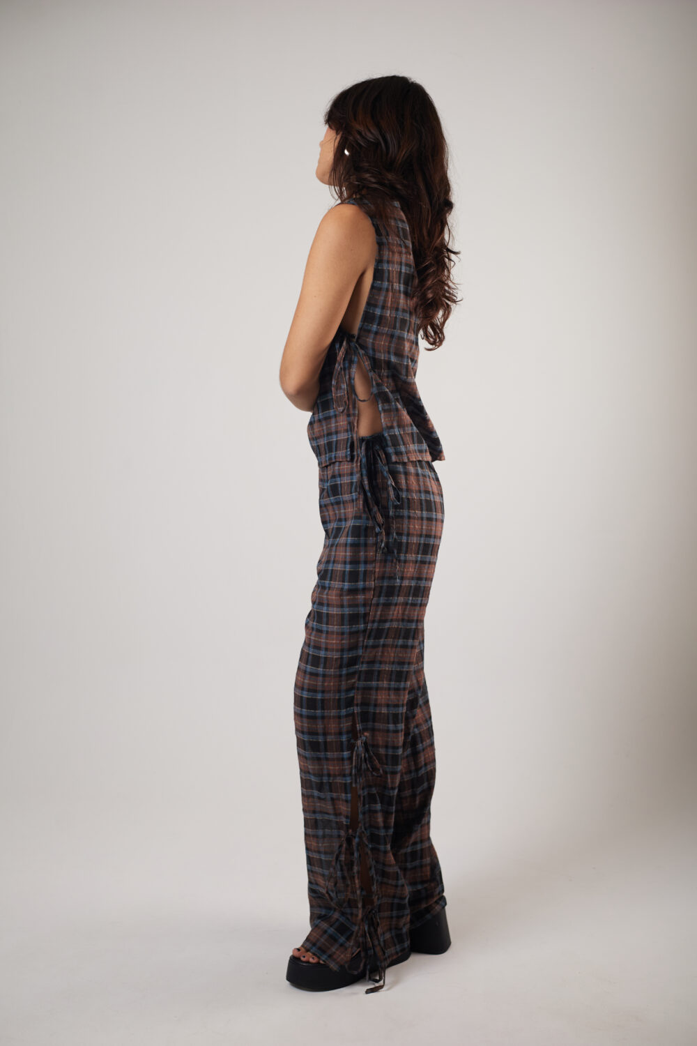 Calça Pantalona Laços Tartan - Imagem 6
