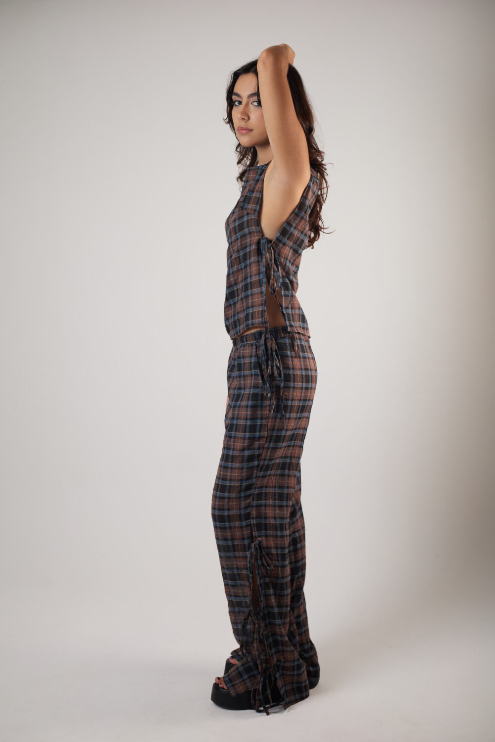 Calça Pantalona Laços Tartan - Imagem 5