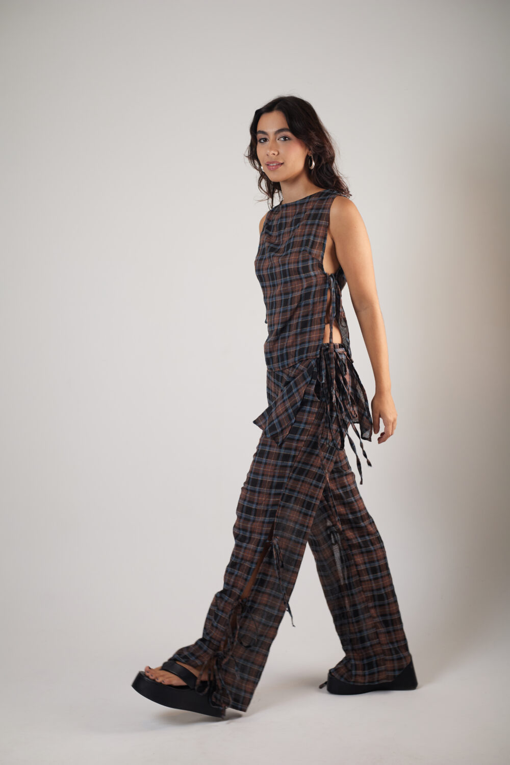 Calça Pantalona Laços Tartan - Imagem 2
