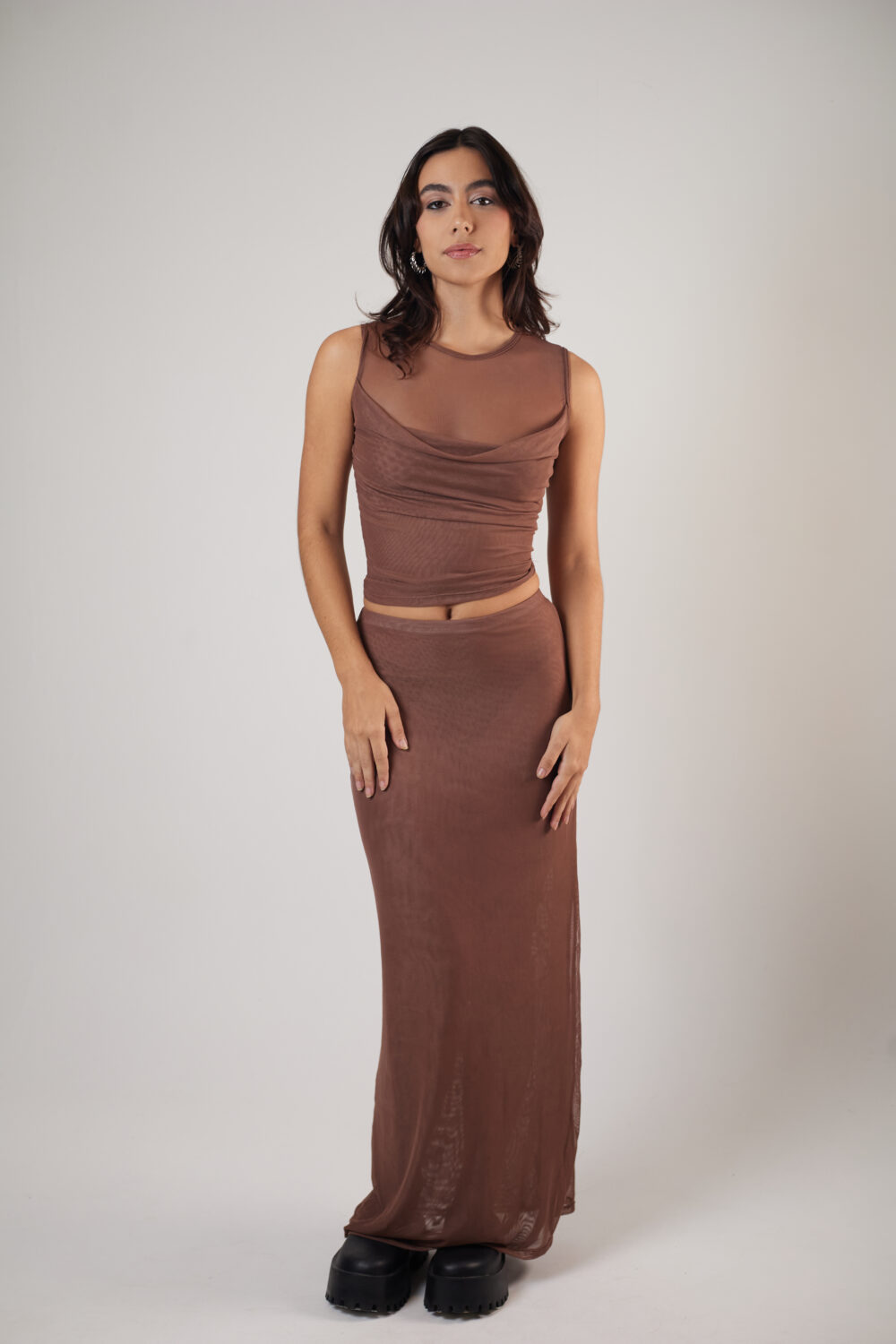 Blusa Degagê Tule Marrom - Imagem 7