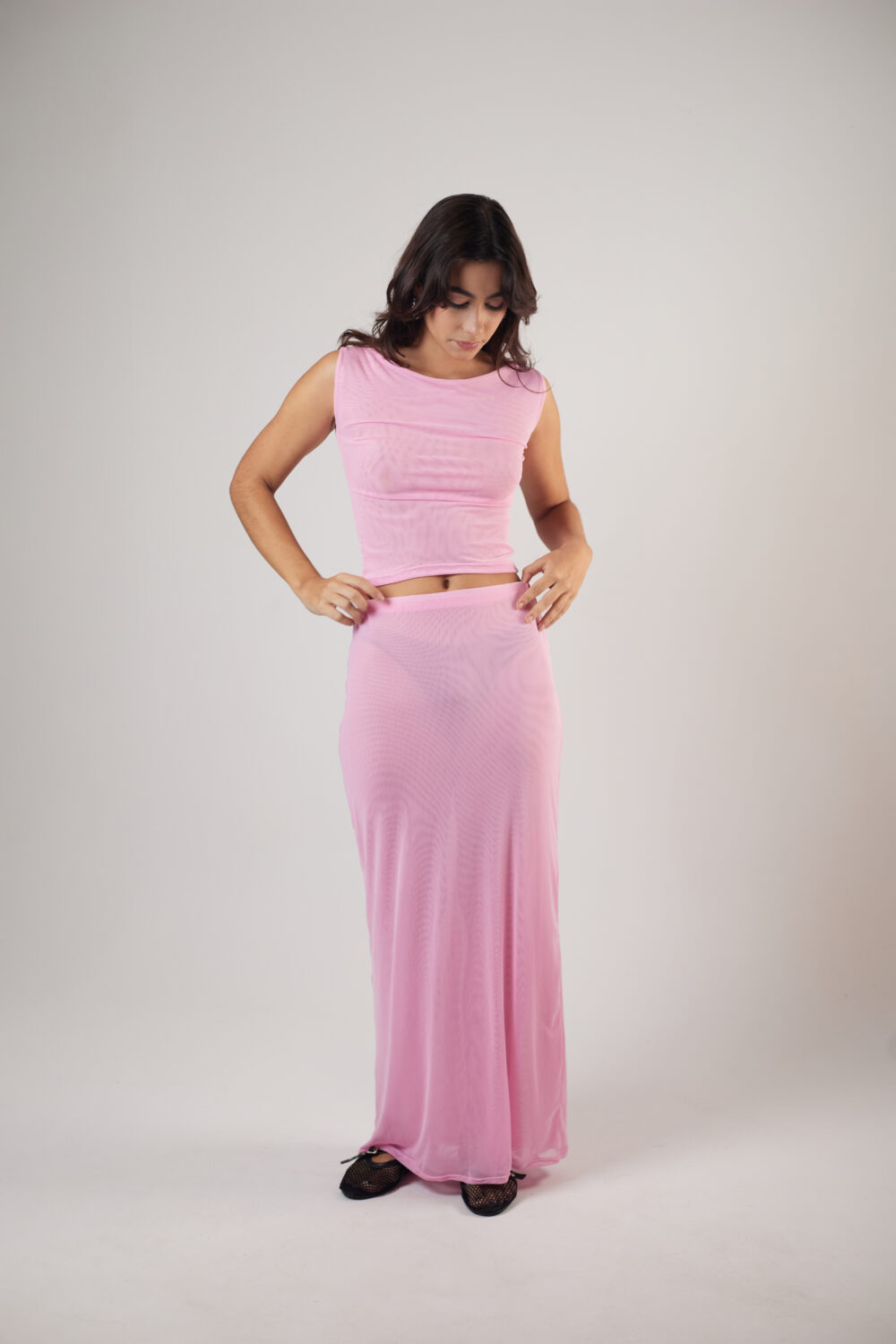 Blusa Regata Tule Rosa - Imagem 4