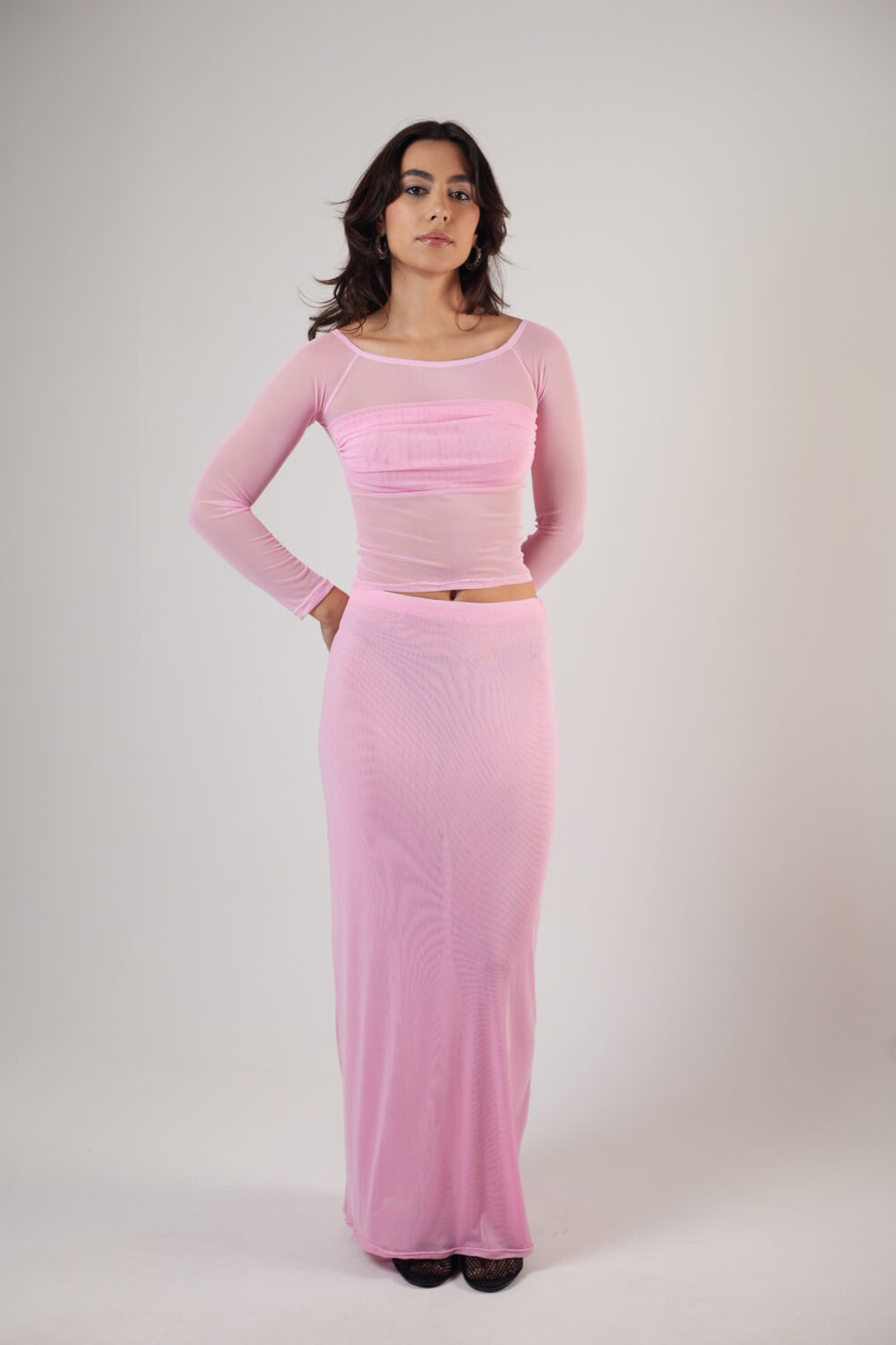Blusa Drapeada Tule Rosa - Imagem 6