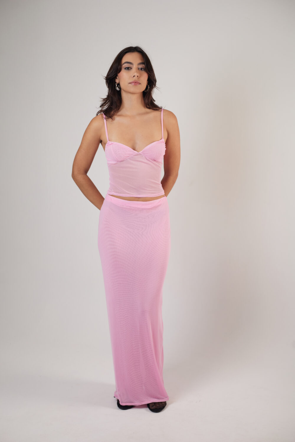 Top V Tule Rosa - Imagem 5