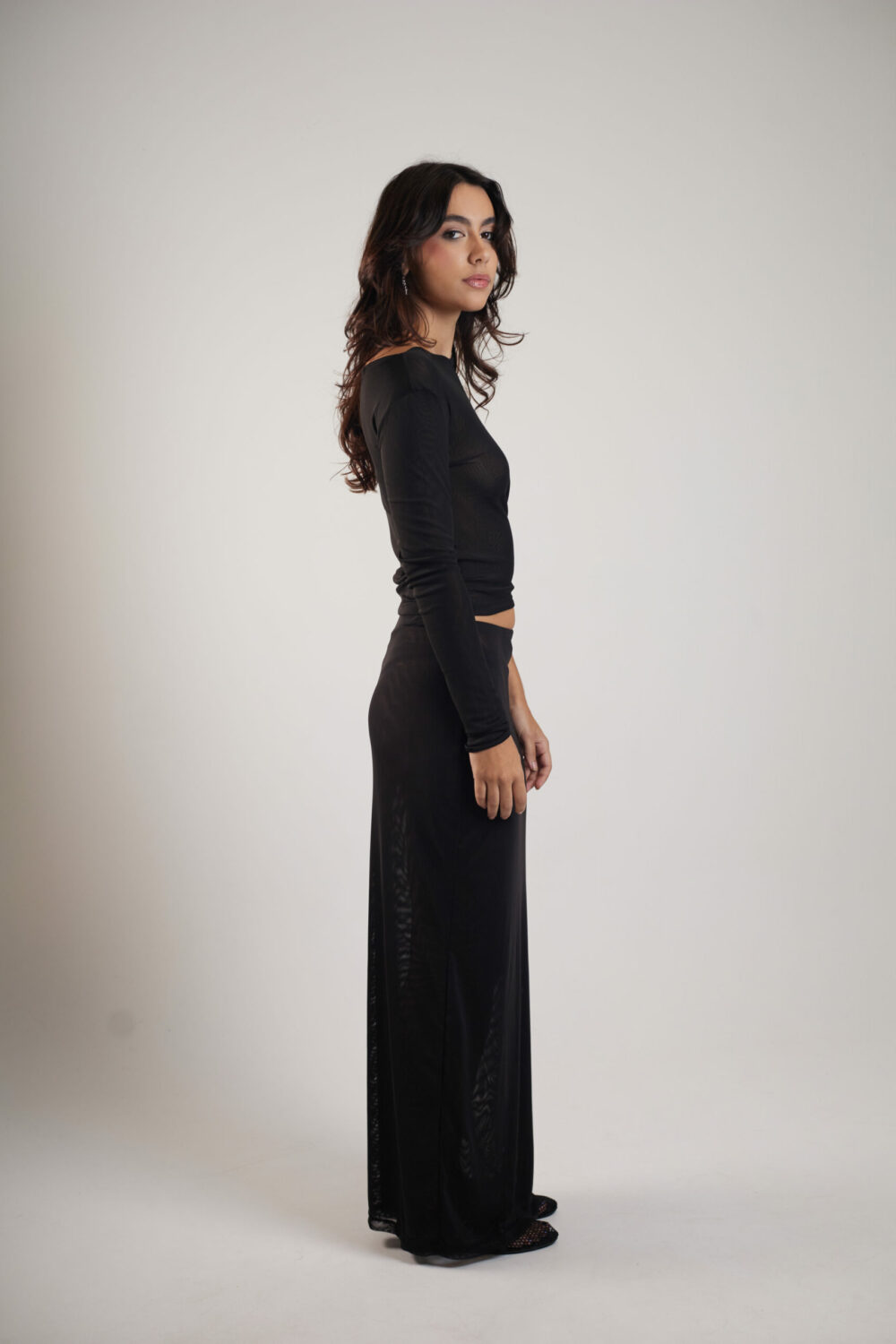 Blusa Assimétrica Tule Preta - Imagem 7