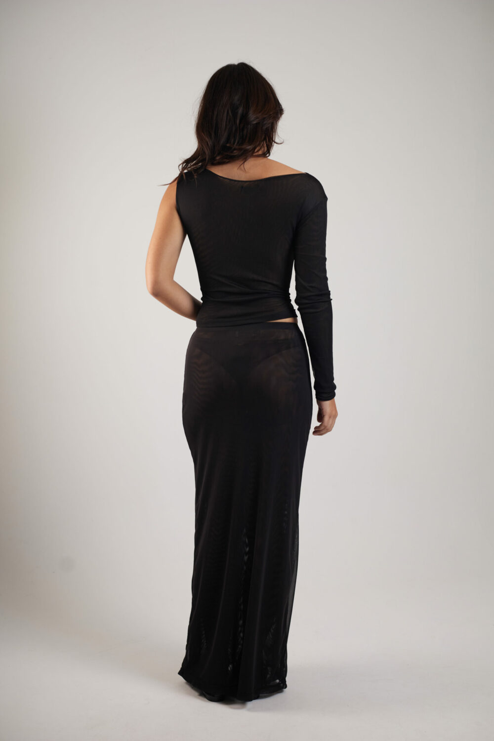 Blusa Assimétrica Tule Preta - Imagem 8