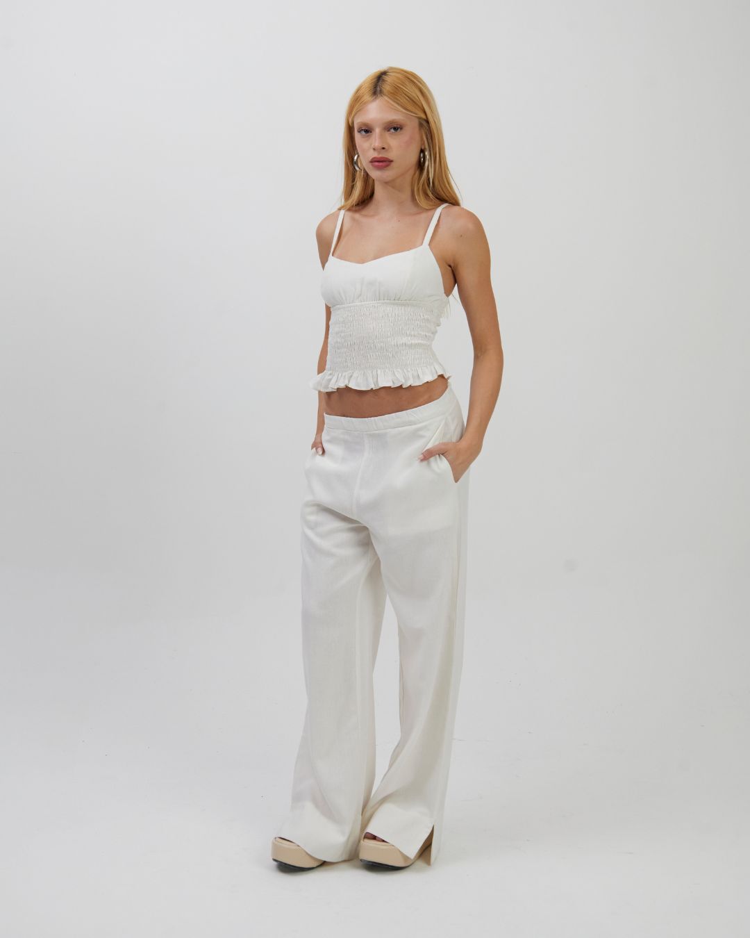 Calça Pantalona Básica Off - Imagem 2