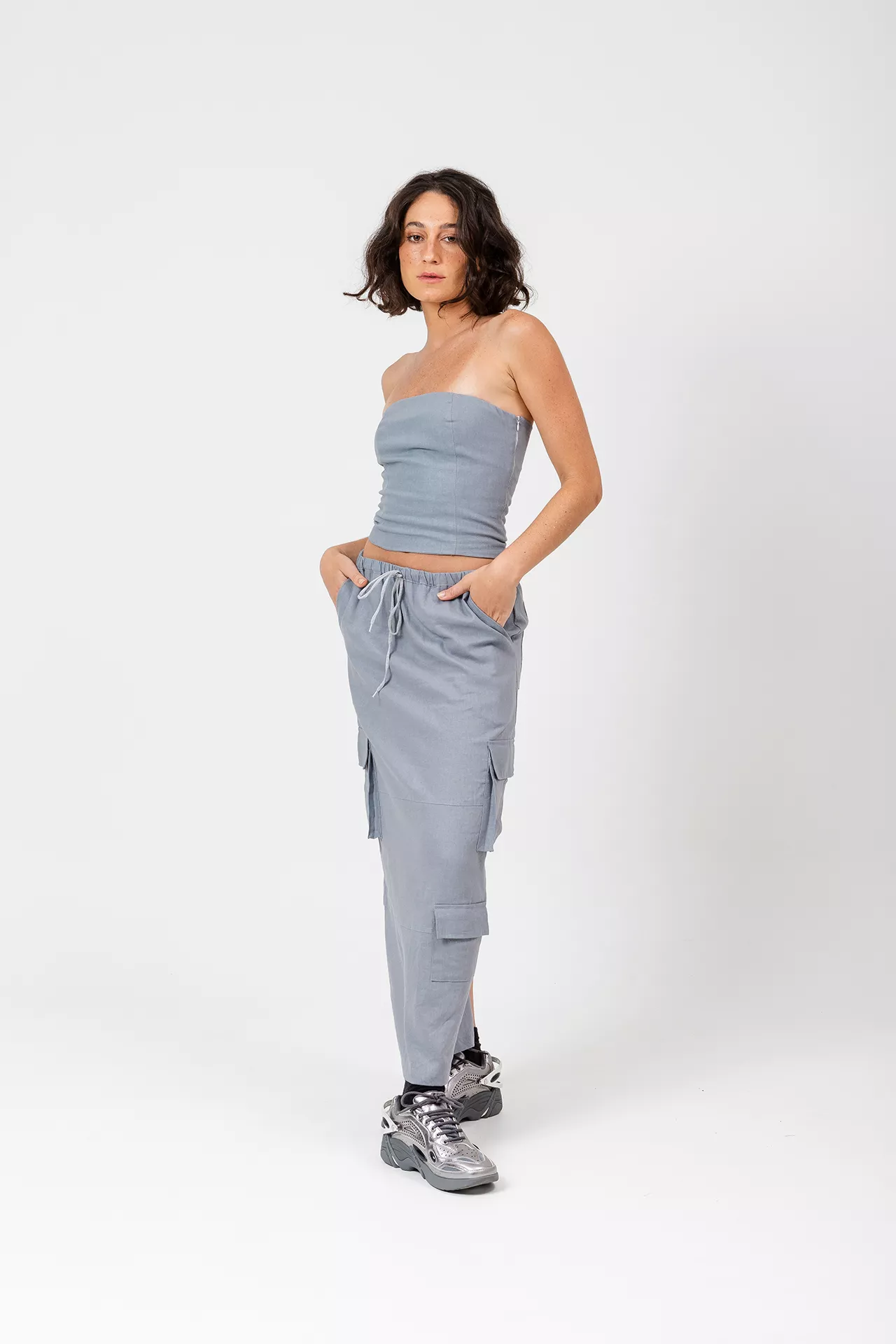 Saia Longa Cargo Cinza