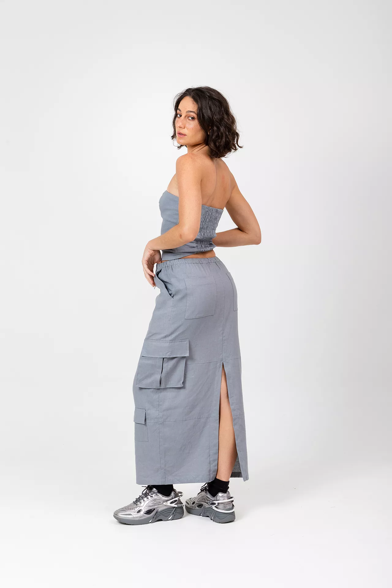 Saia Longa Cargo Cinza - Imagem 3