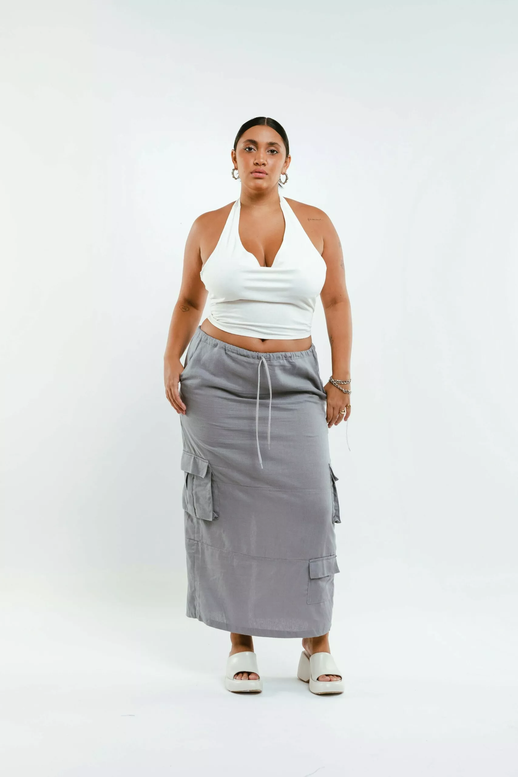 Saia Longa Cargo Cinza - Imagem 7