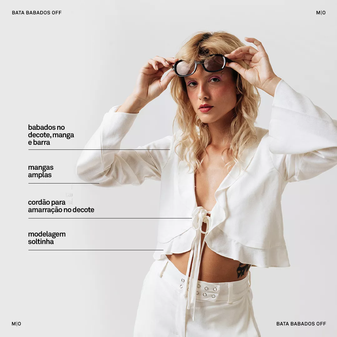 Bata Babados Laço Off - Imagem 7