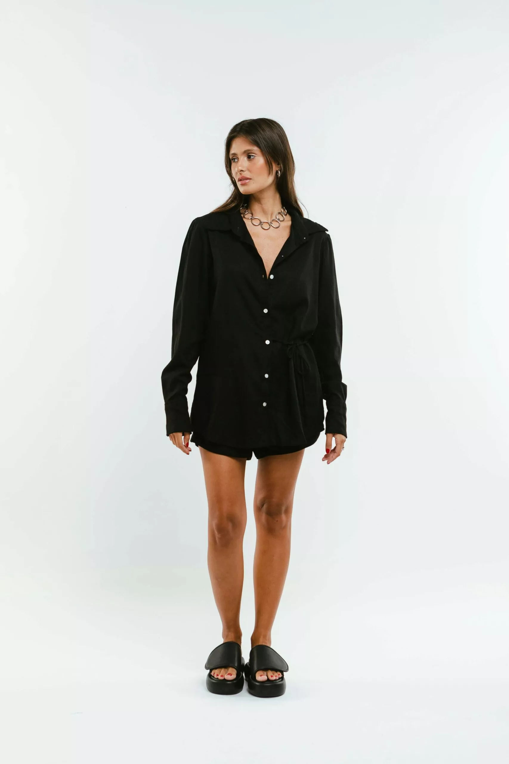 Camisa Amarração Preta - Imagem 4