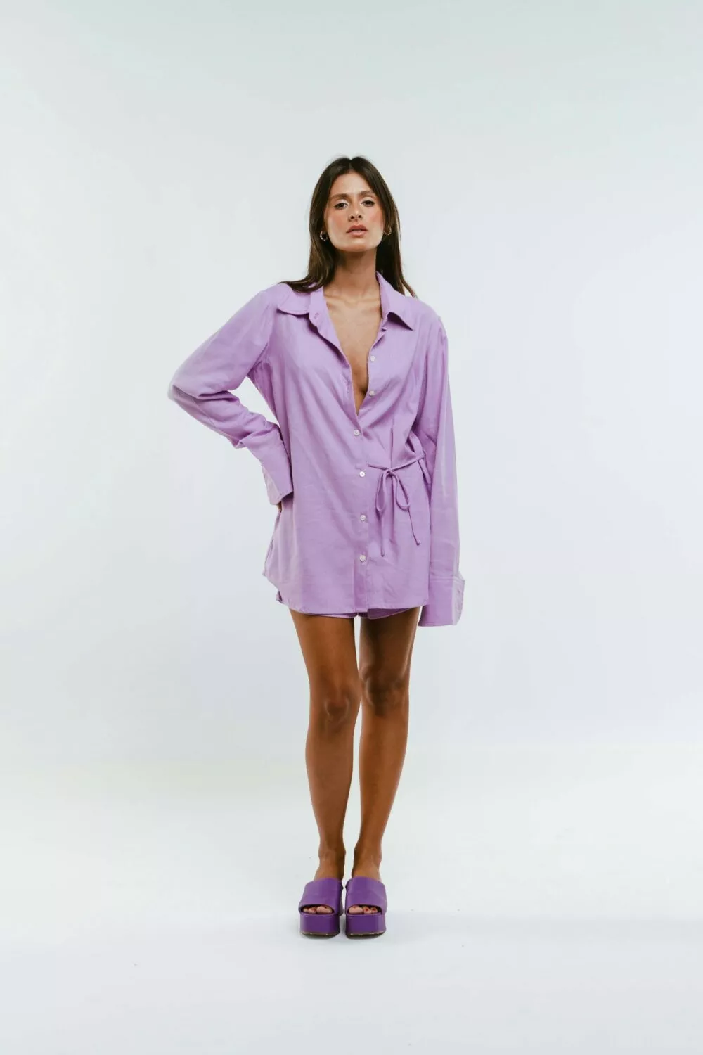Camisa Amarração Lavanda