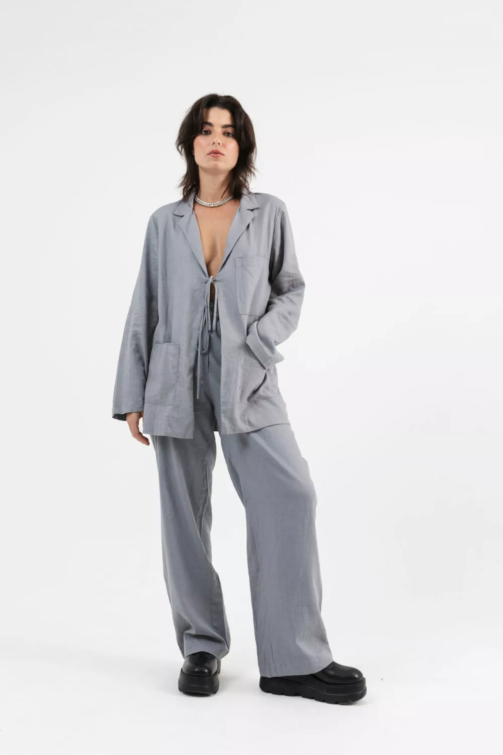 Blazer Laço Cinza
