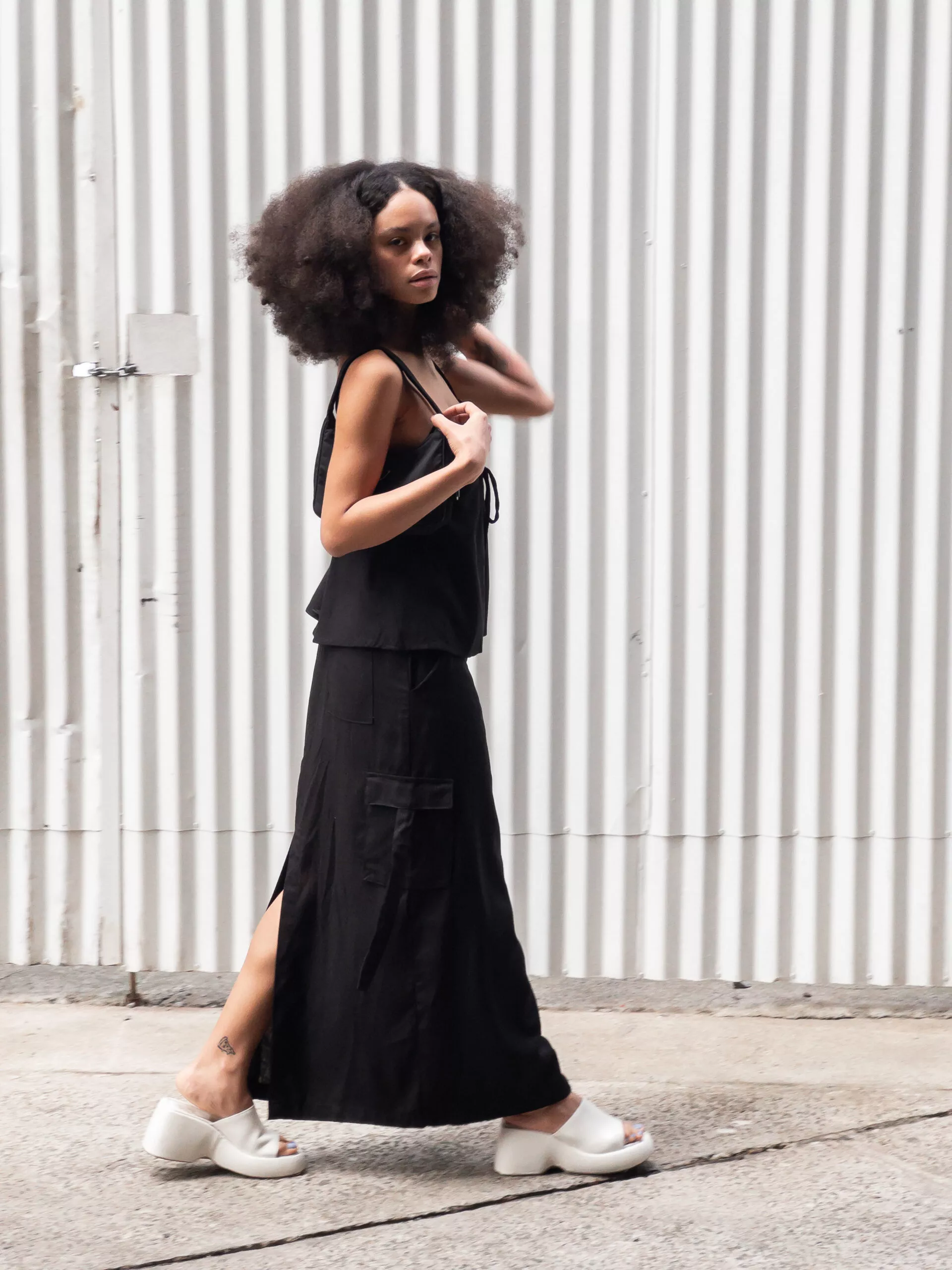 Saia Longa Tiras Preta - Imagem 4