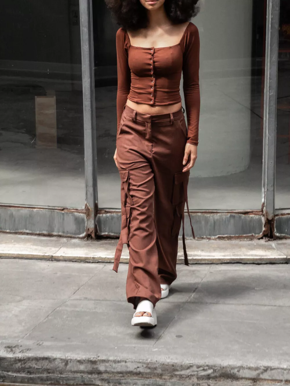 Calça Tiras Marrom