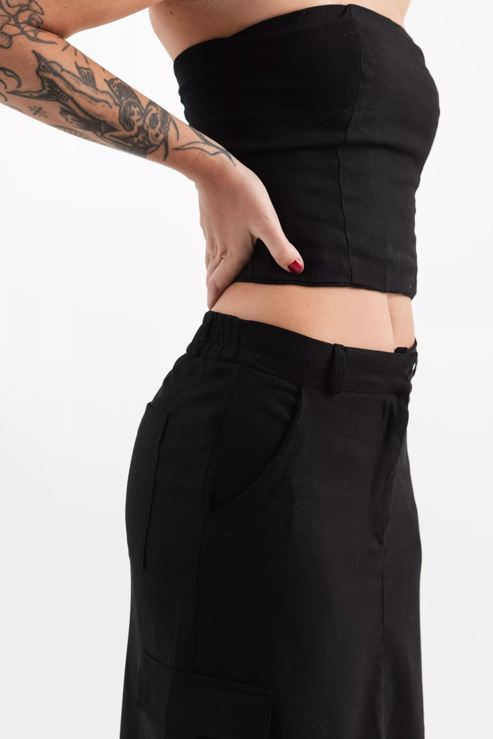 Saia Longa Tiras Preta - Imagem 8