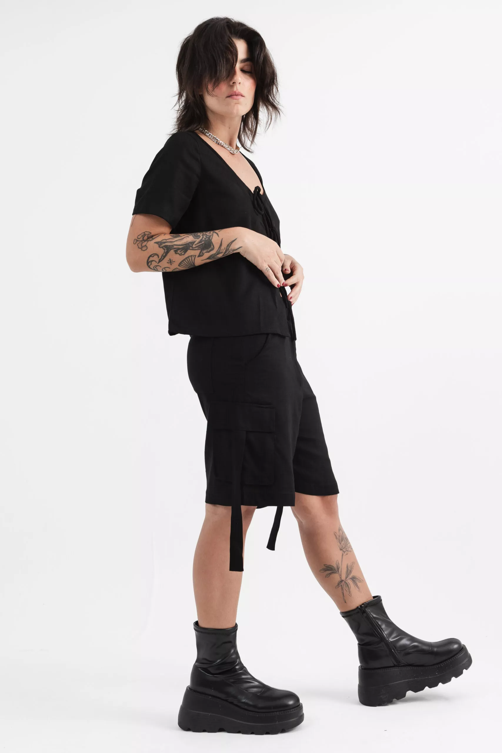 Bata Manga Preta - Imagem 9