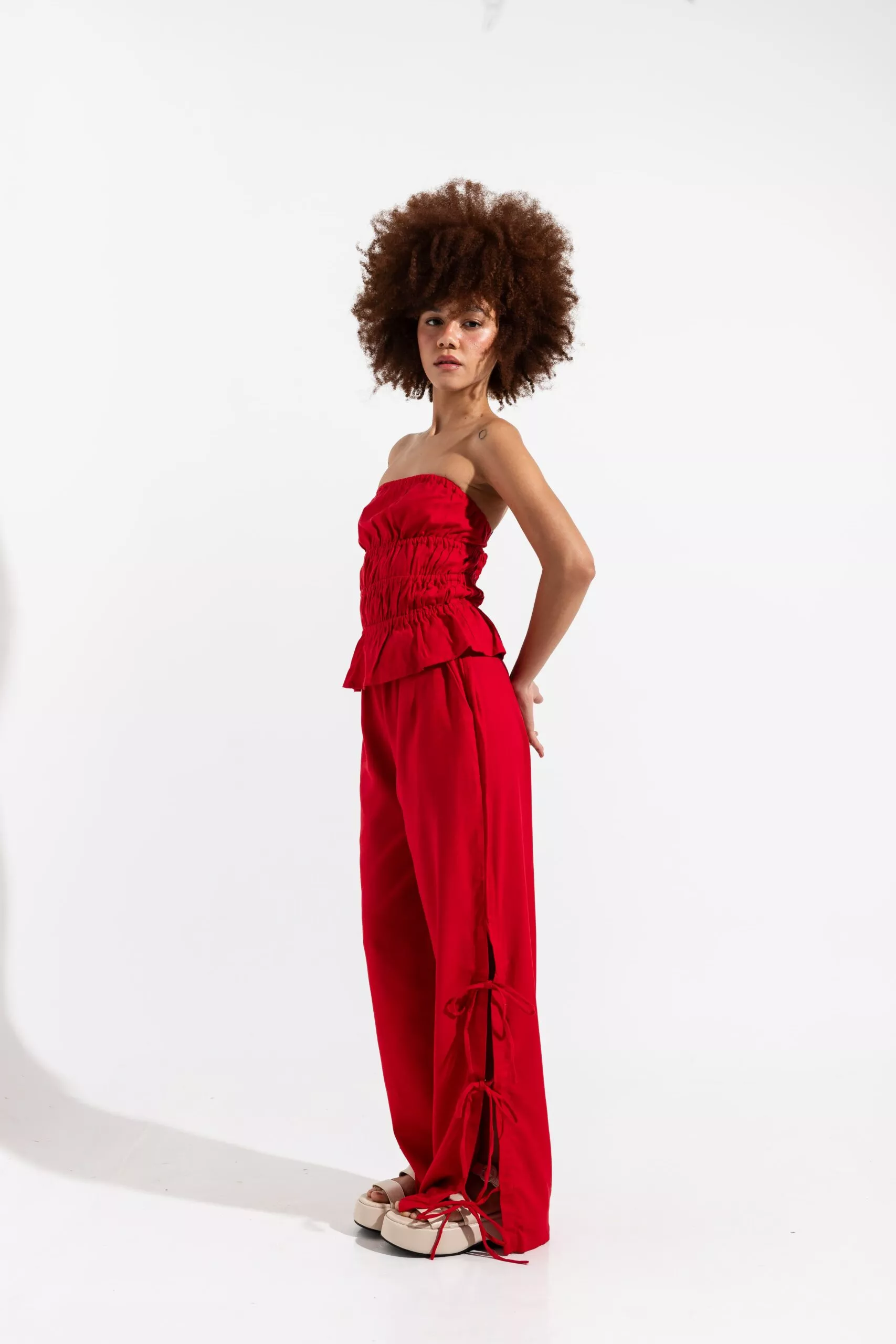 Calça Pantalona Laços Vermelha - Imagem 3