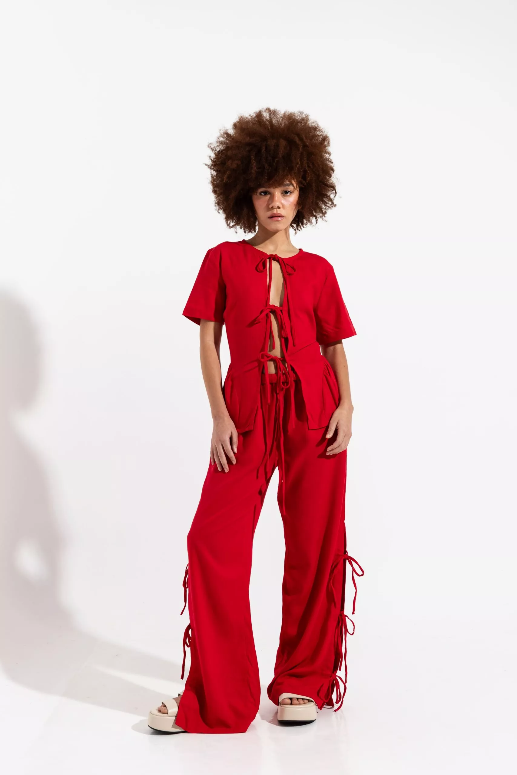 Calça Pantalona Laços Vermelha - Imagem 5