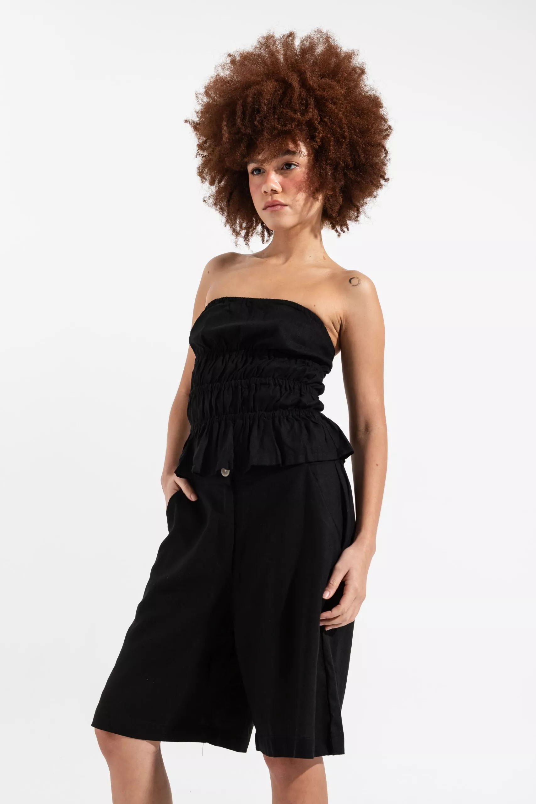 Top Drapeado Preto