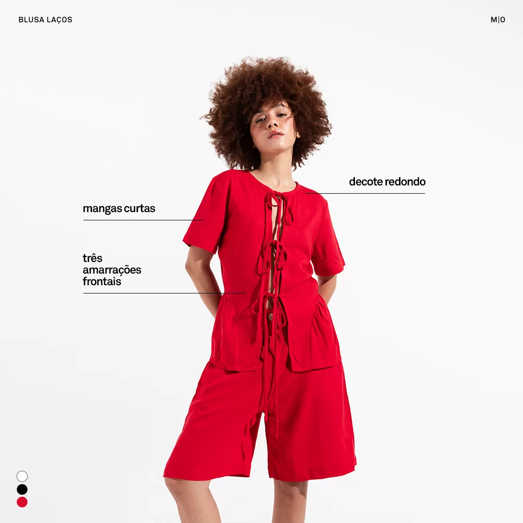 Blusa Laços Vermelha - Imagem 3