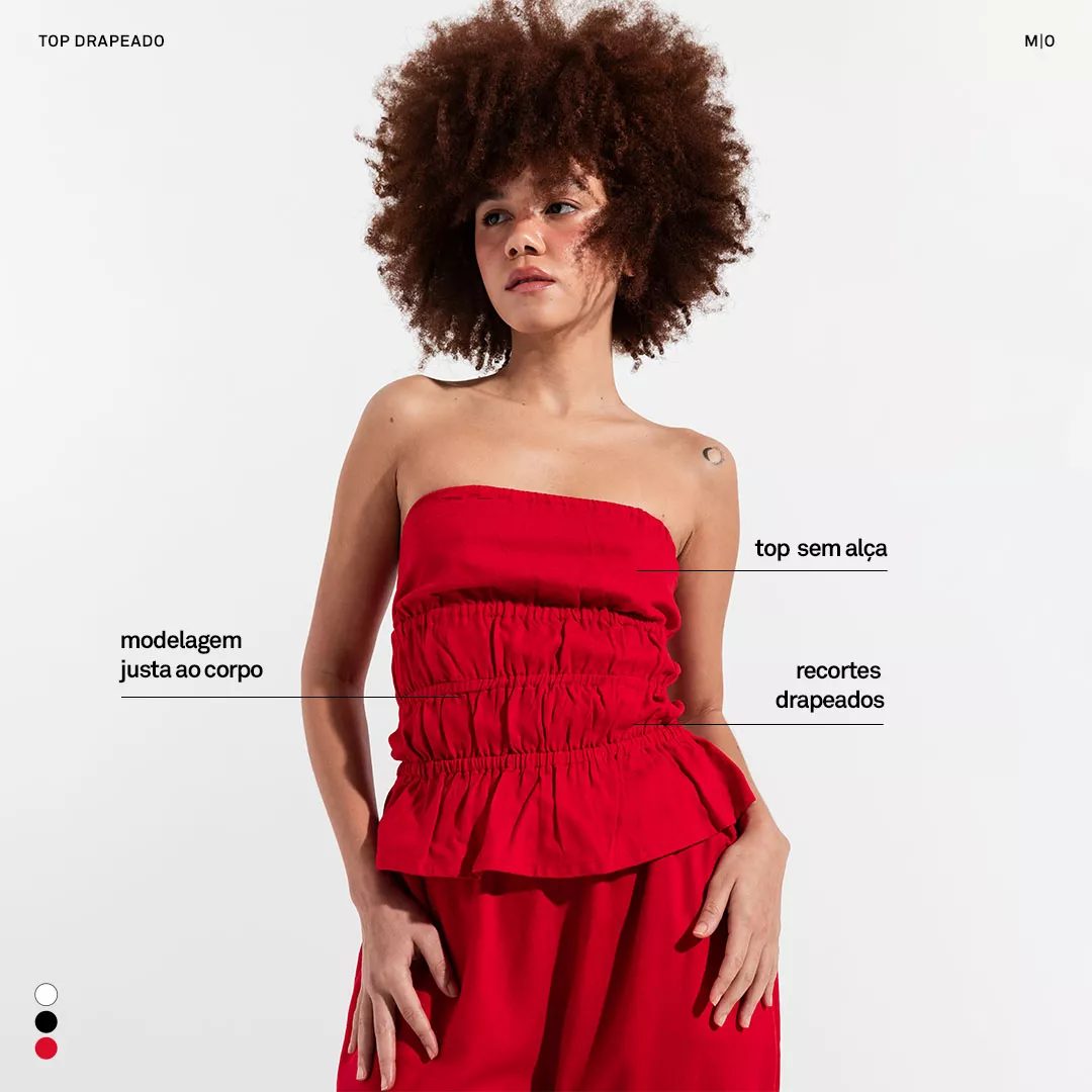 Top Drapeado Vermelho - Imagem 4