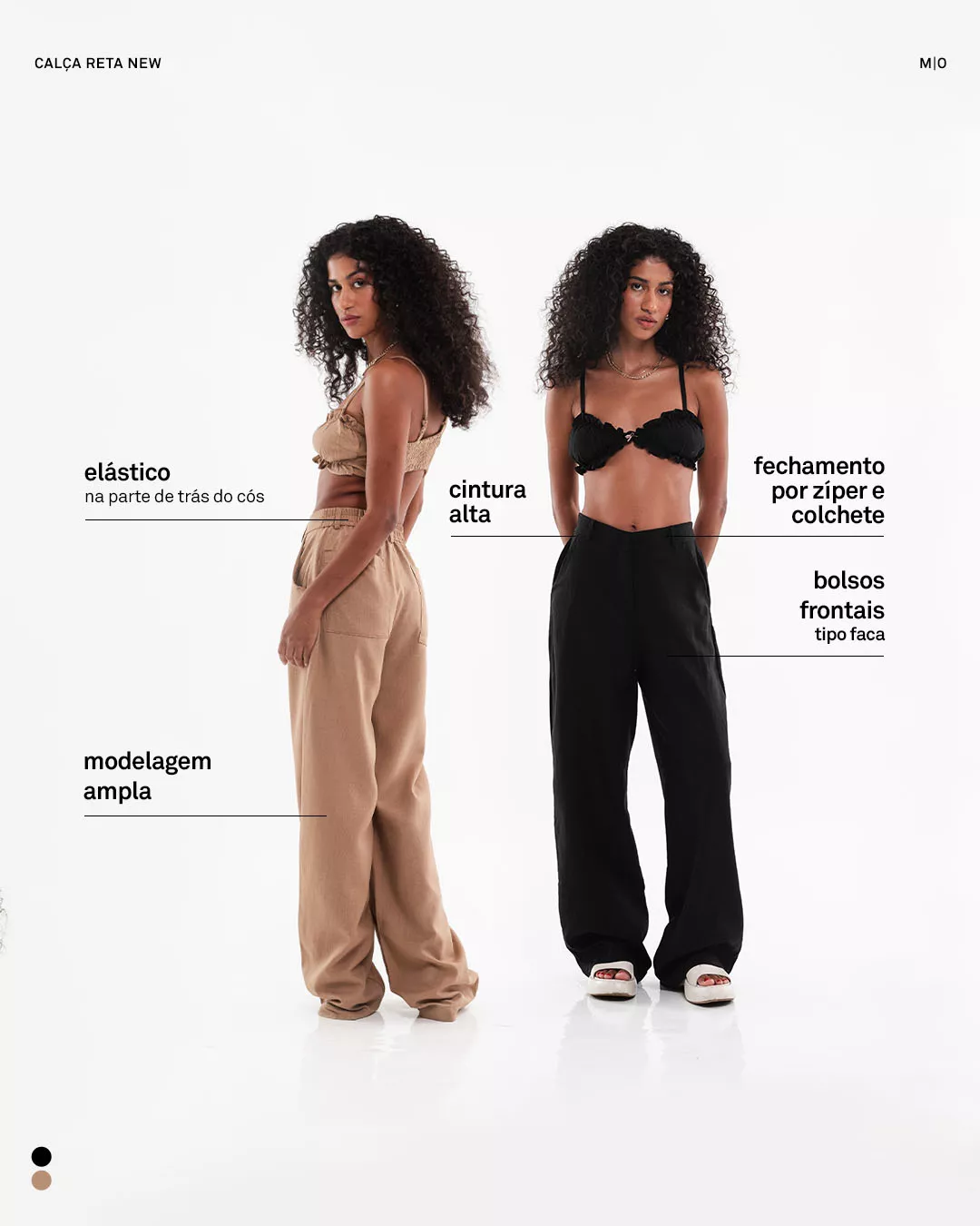 Calça Reta Bege - Imagem 3