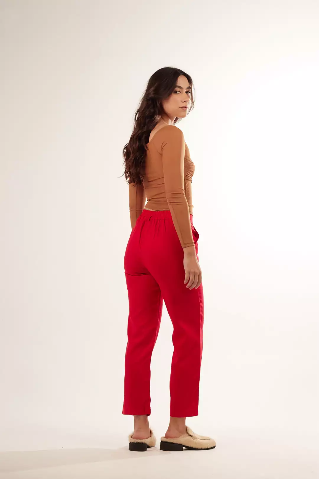 Blusa Drapeada Tule Bege - Imagem 7