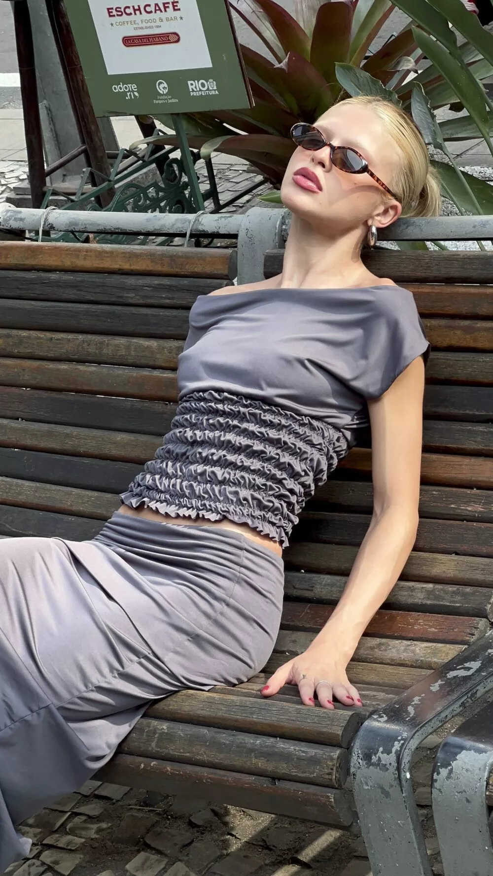 Blusa Lycra Franzida Cinza - Imagem 10