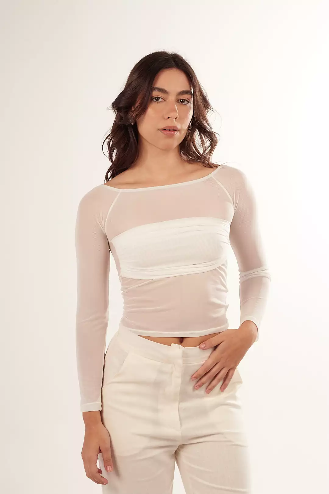 Blusa Drapeada Tule Off