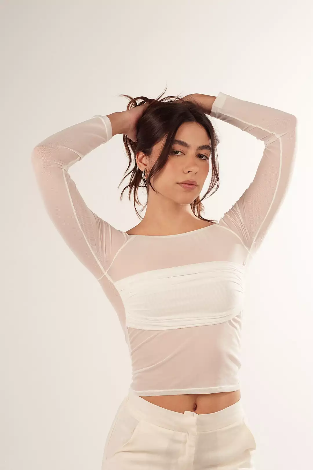 Blusa Drapeada Tule Off - Imagem 3