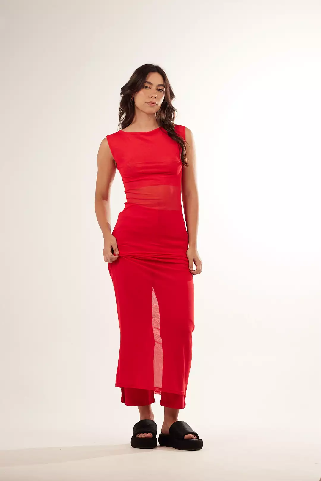 Vestido Longo Tule Vermelho - Imagem 8