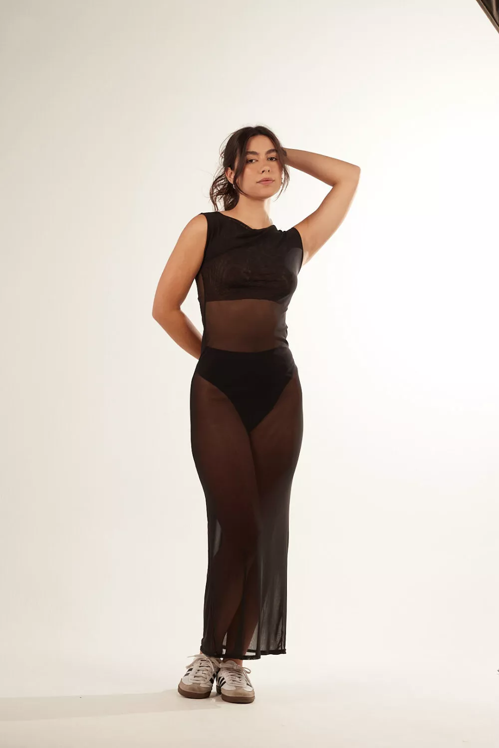 Vestido Longo Tule Preto - Imagem 2