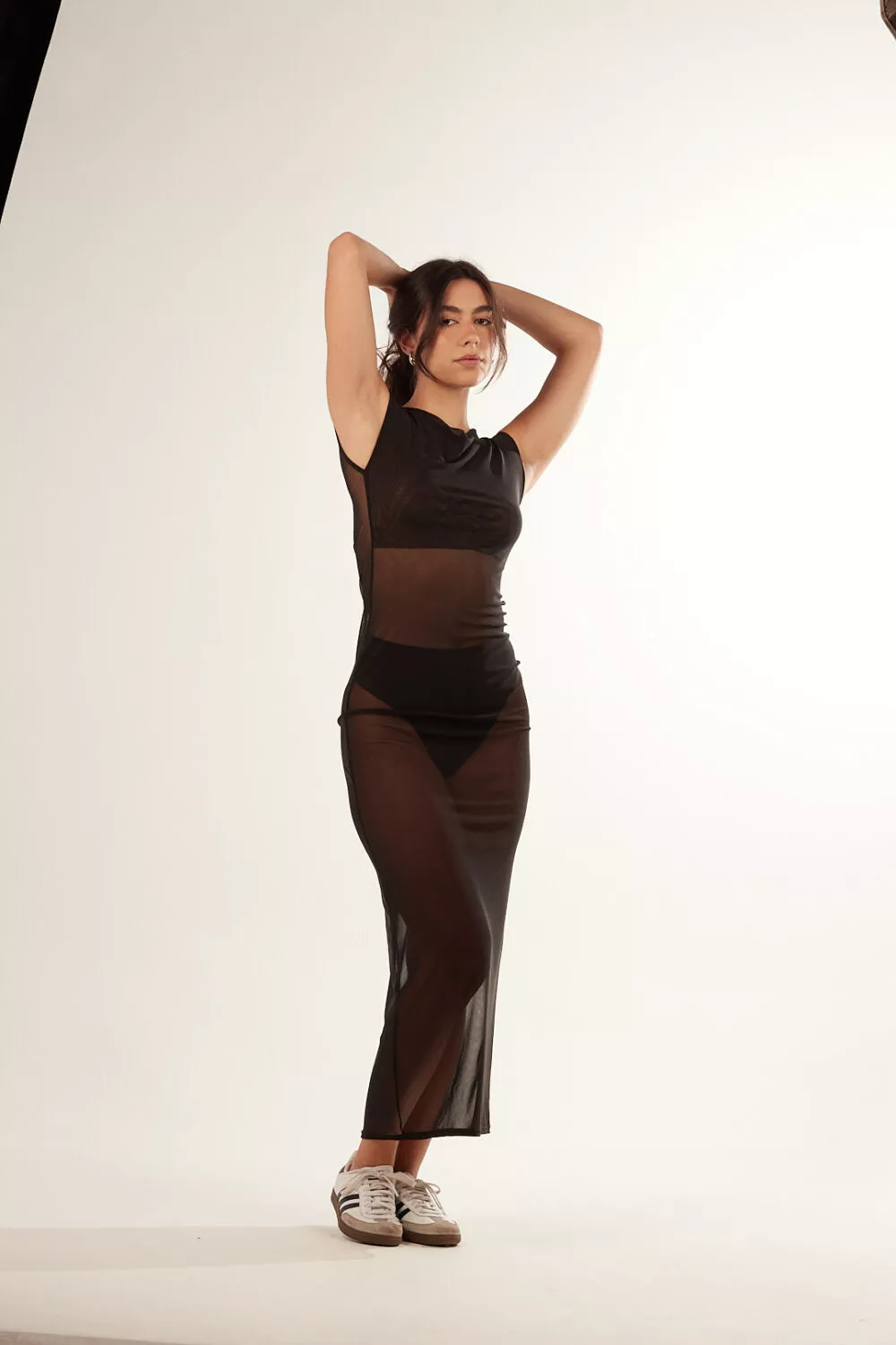 Vestido Longo Tule Preto - Imagem 3