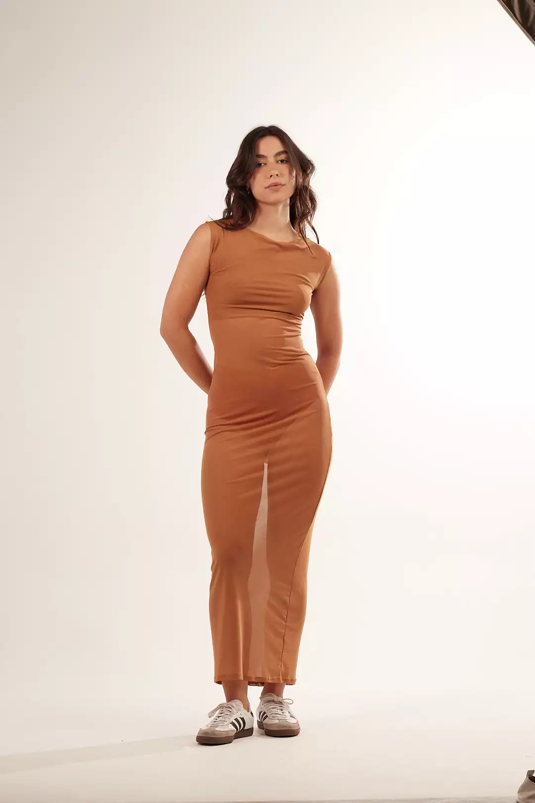 Vestido Longo Tule Bege