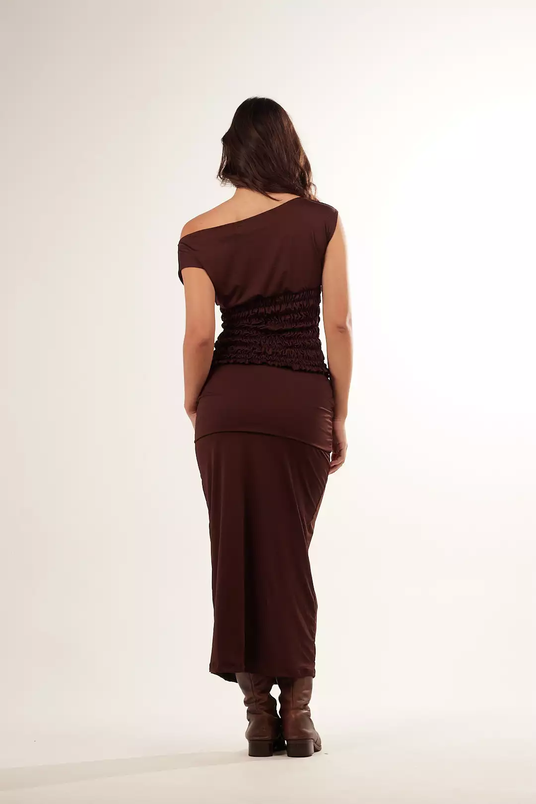 Blusa Lycra Franzida Marrom - Imagem 7