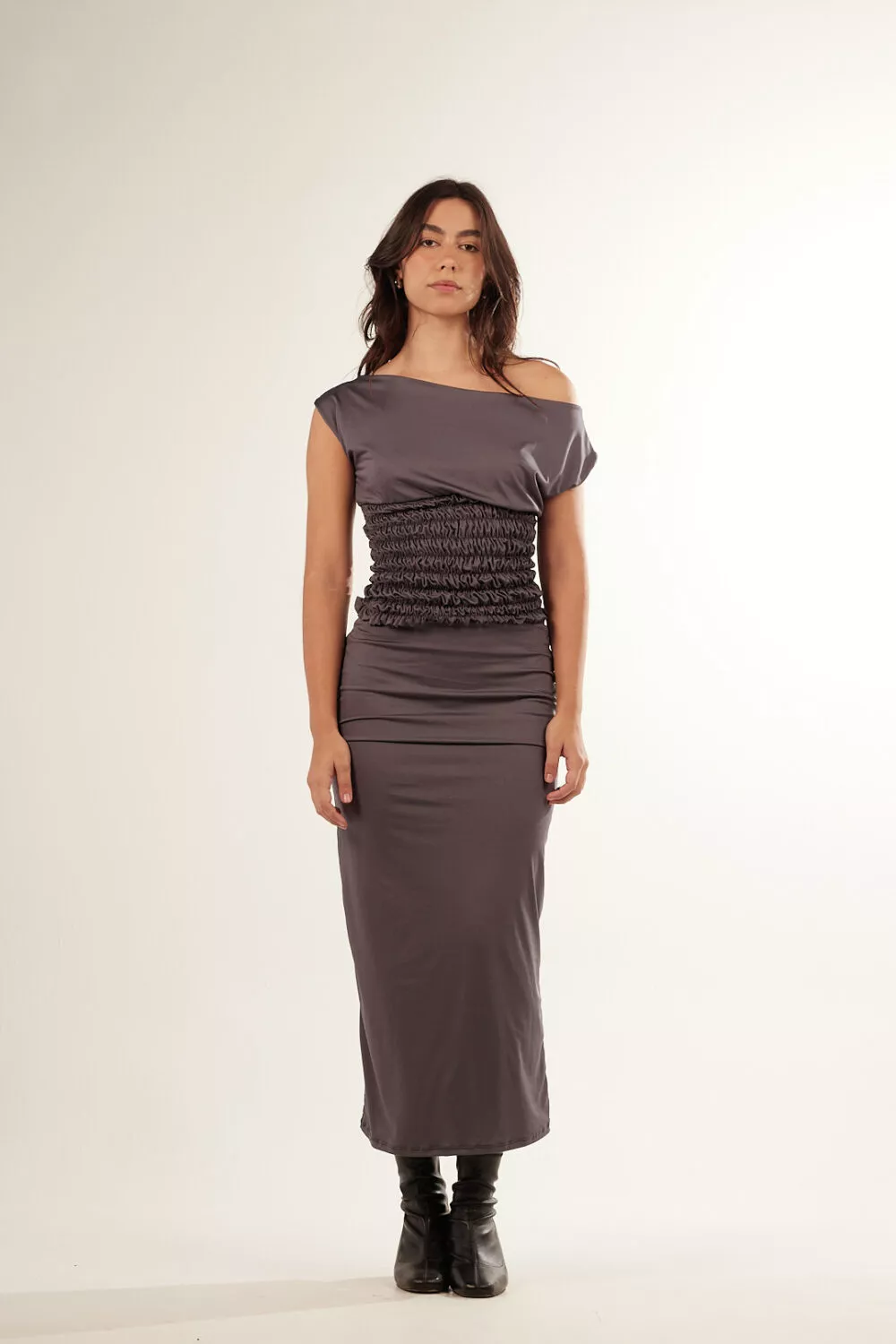 Blusa Lycra Franzida Cinza - Imagem 7