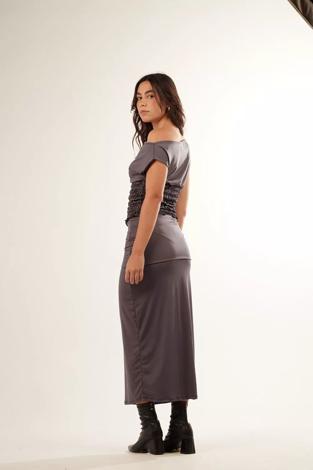 Blusa Lycra Franzida Cinza - Imagem 8