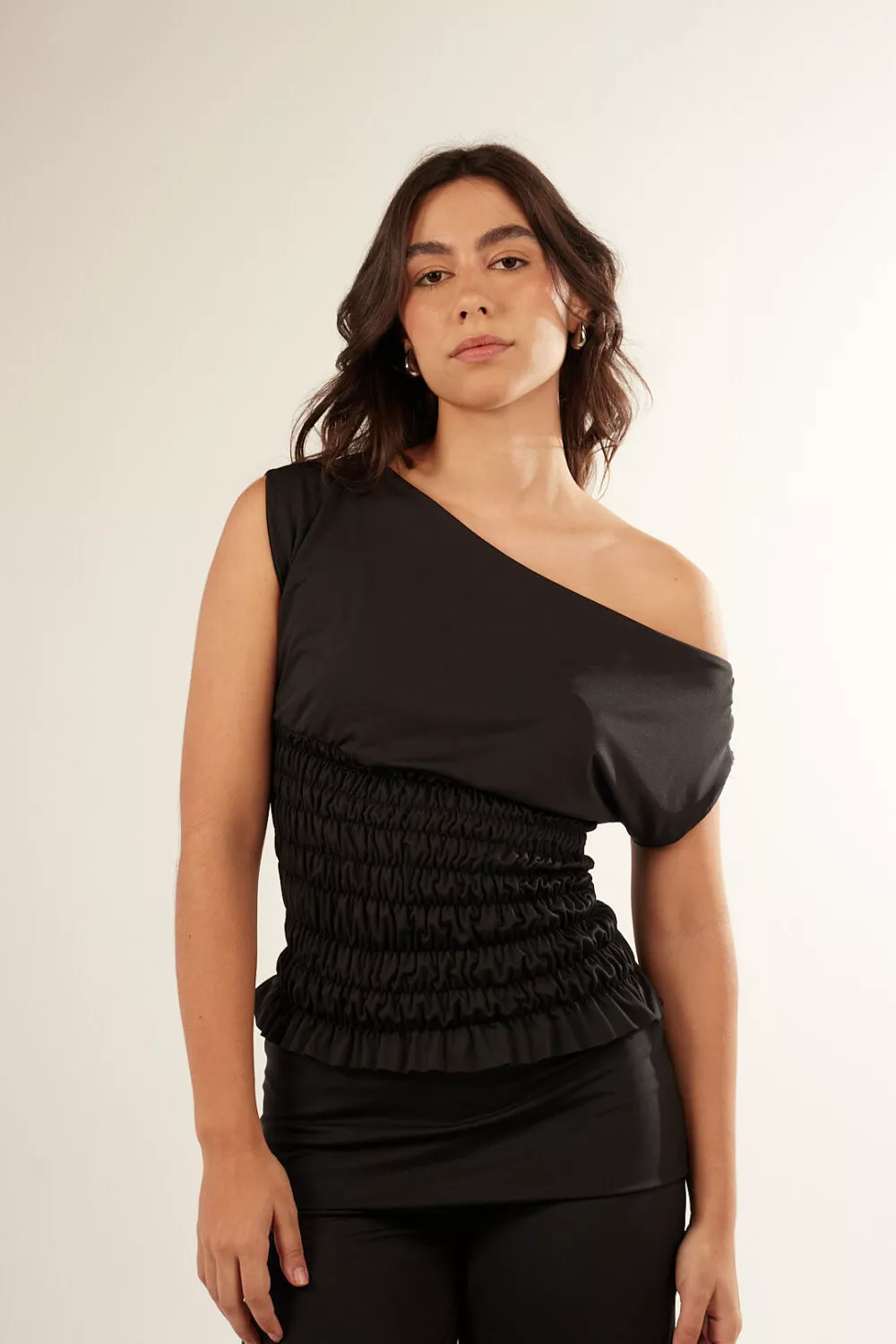 Blusa Lycra Franzida Preta - Imagem 2