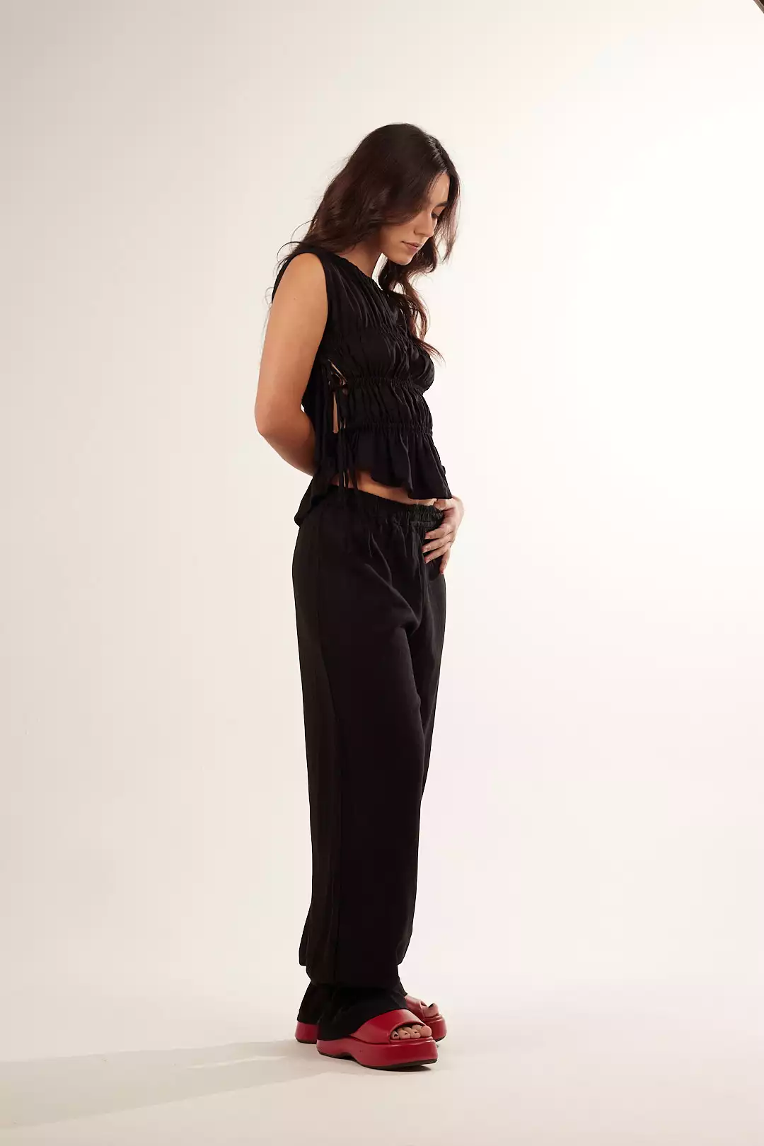 Calça Bufante Babados Preta - Imagem 4