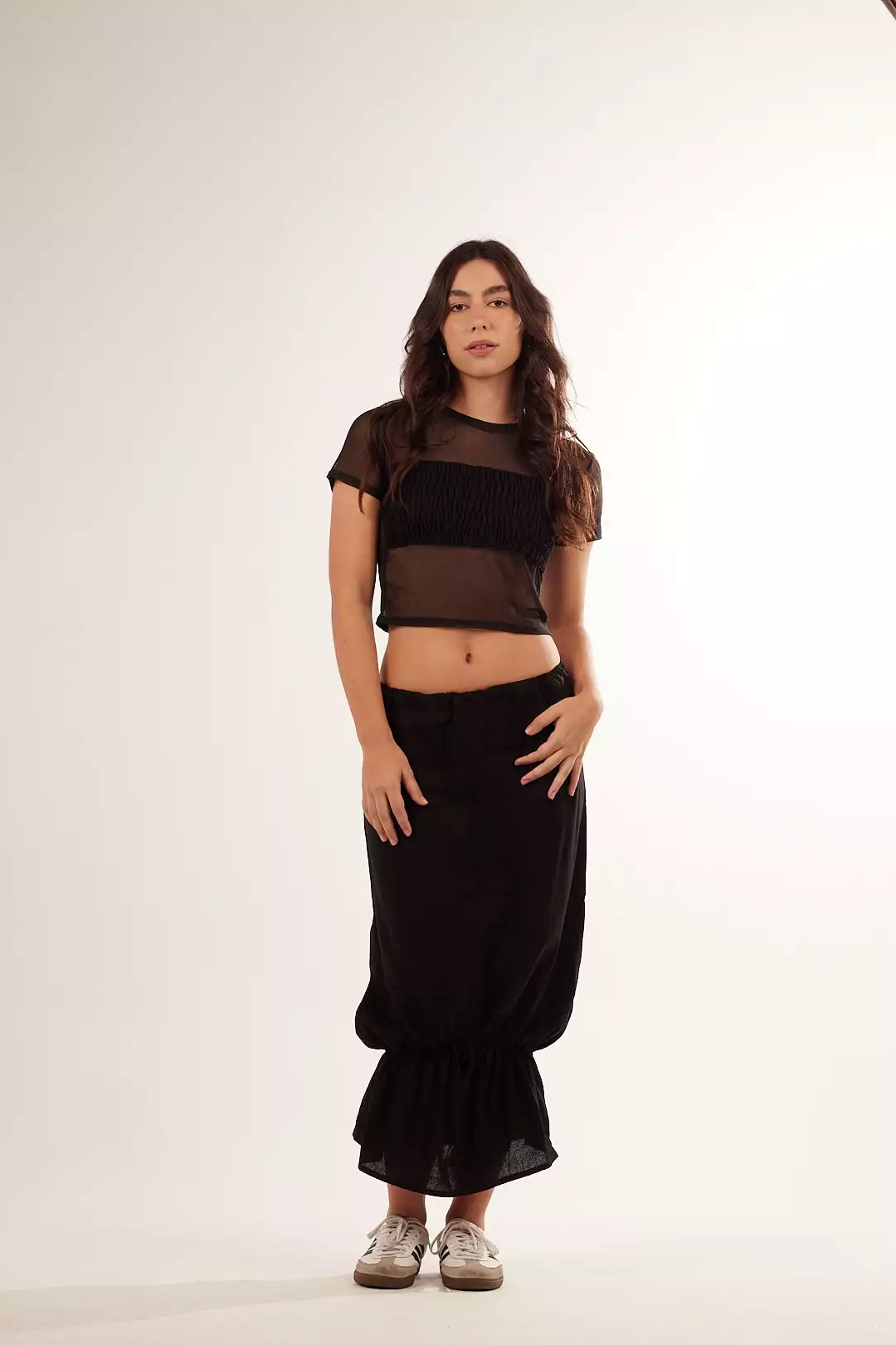 Saia Bag Babado Preta