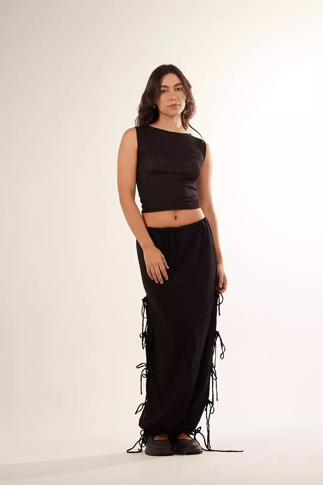 Saia Longa Laços Preta