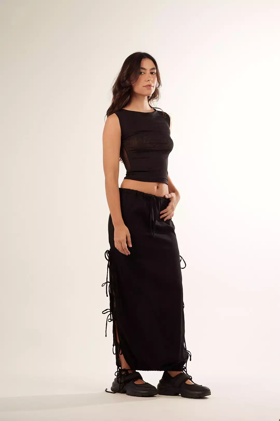 Saia Longa Laços Preta - Imagem 2
