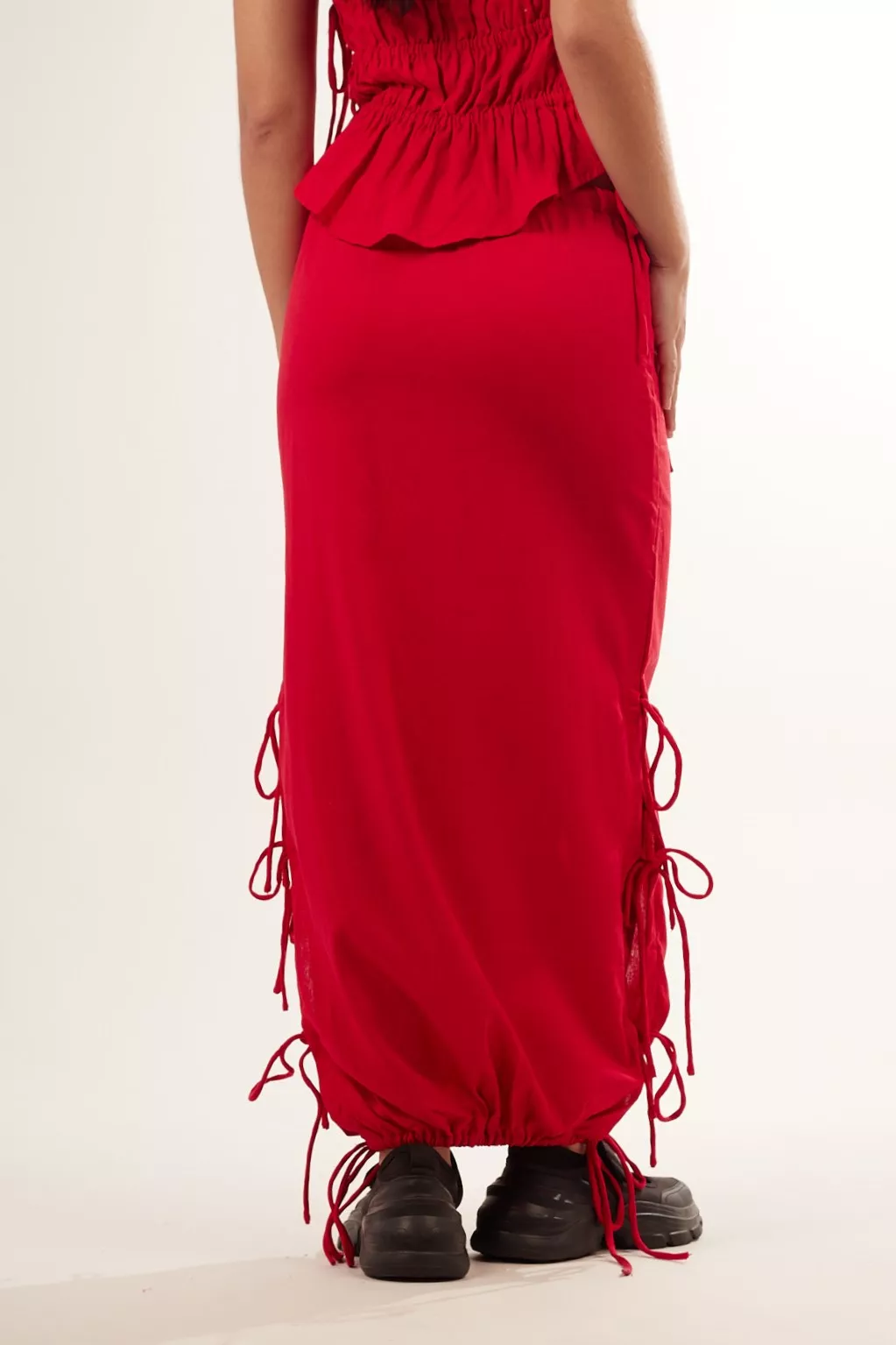 Saia Longa Laços Vermelha - Imagem 8