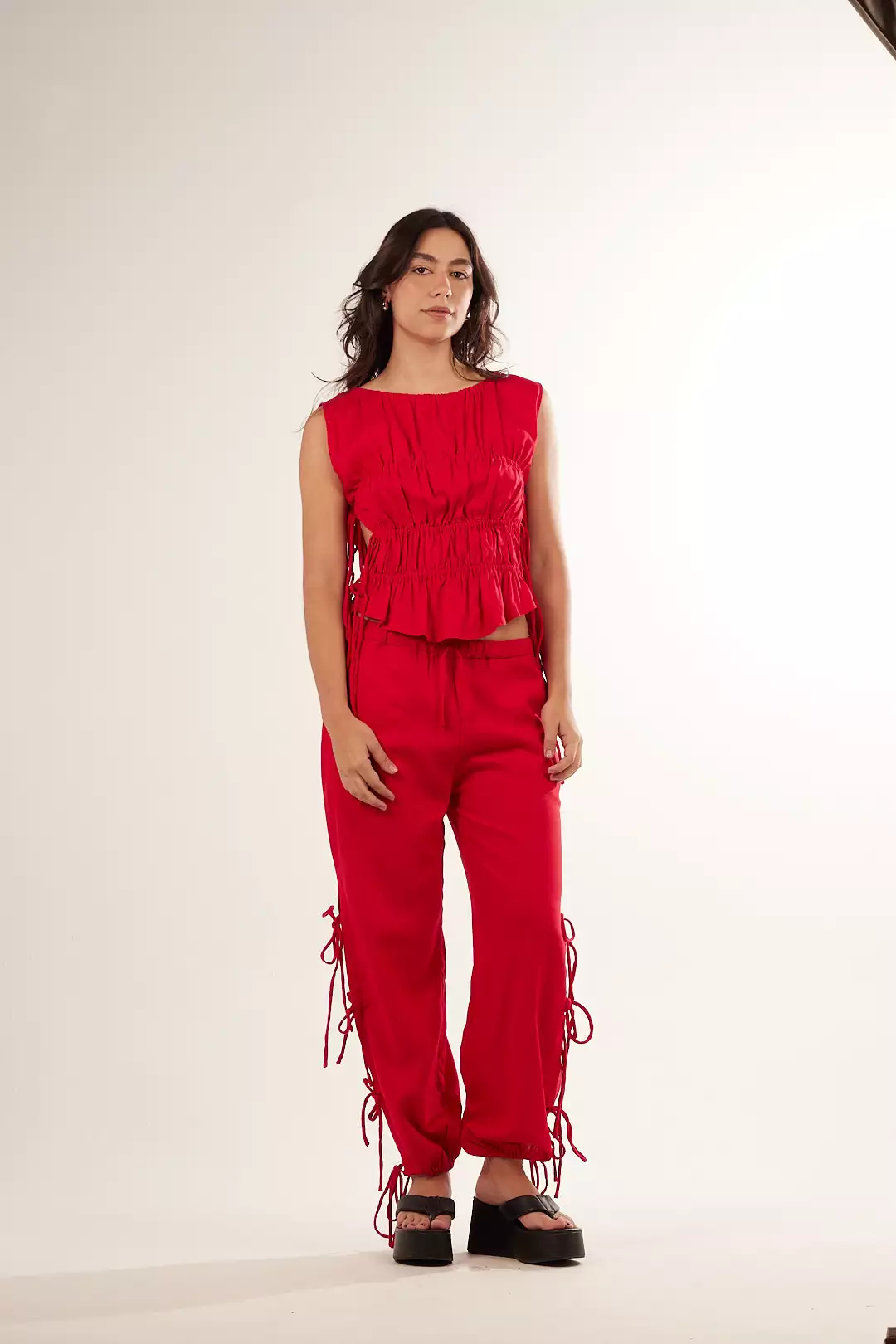 Calça Bufante Laços Vermelha - Imagem 2