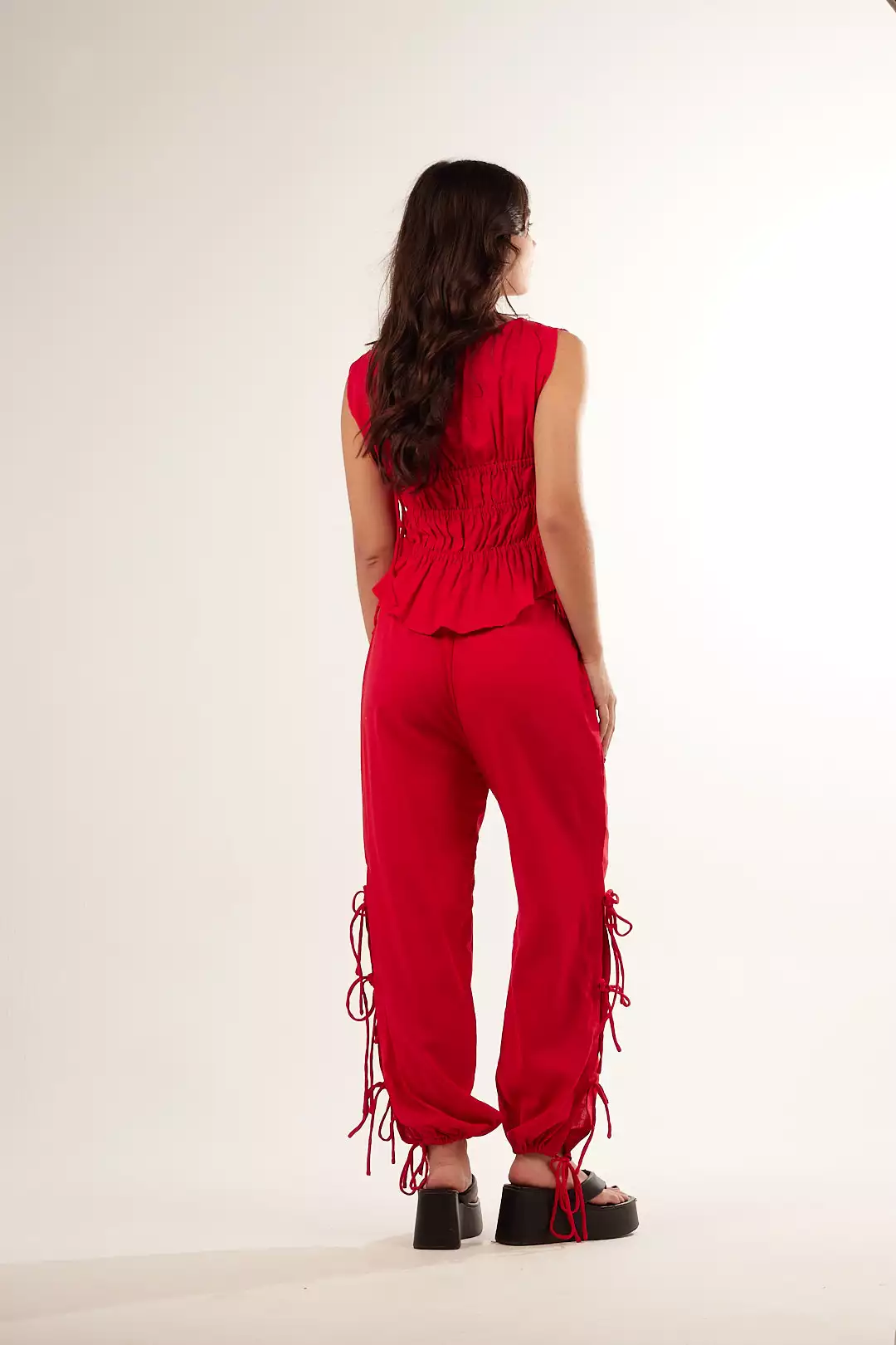 Calça Bufante Laços Vermelha - Imagem 3