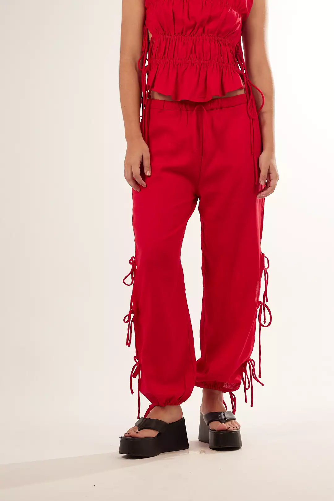 Calça Bufante Laços Vermelha - Imagem 4