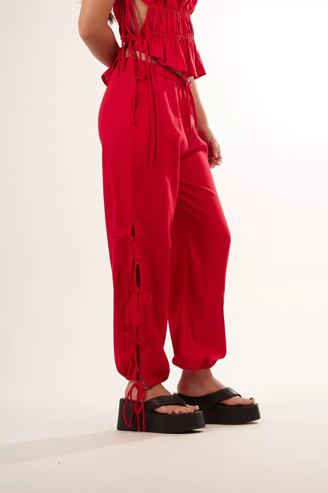 Calça Bufante Laços Vermelha - Imagem 6