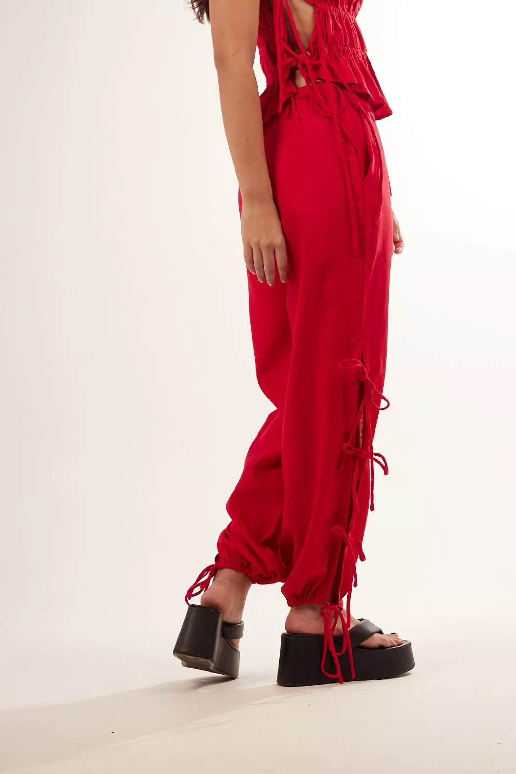 Calça Bufante Laços Vermelha - Imagem 7